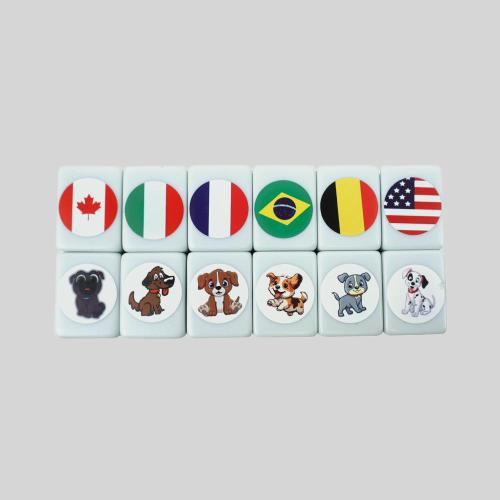 Custom Animal Flag Fruit Mahjong Set - 65pcs Sticker