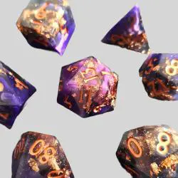 Handmade D&D Dice Set - Thorny Rose Resin Dice