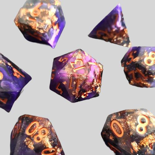 Handmade D&D Dice Set - Thorny Rose Resin Dice