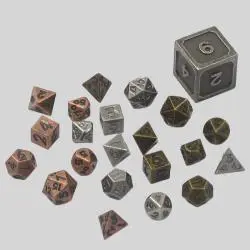 Metal Polyhedral Dice Set - DND, Casino Grade