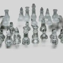 Glass Chess Set 20x20cm Transparent Board Game Set HOOLEESH HL397