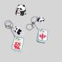 Mahjong Panda Keychain - UV Printed, Custom Logo