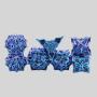 Blue Leaf DND Dice Set - 7pcs Zinc Alloy Polyhedral Dice