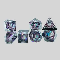 DND Father Christmas Resin Dice Set - Pearl Edge Gift