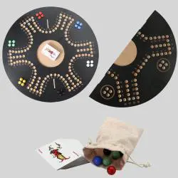 Jackaroo Marble Board Game - Foldable Wooden Table Game