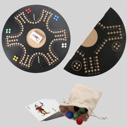 Jackaroo Marble Board Game - Foldable Wooden Table Game Jackaroo Marble Board Game - Foldable Wooden Table Game