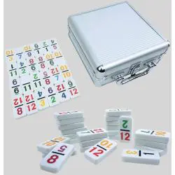 Mexican Train Dominoes - 91 Tiles, Double 12 Colored Number Dominoes