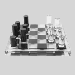 Custom Acrylic Chess Set Transparent Puzzle Game Board Gift Box