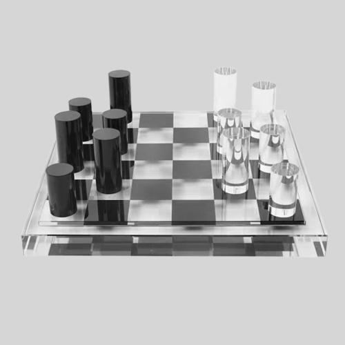 Custom Acrylic Chess Set Transparent Puzzle Game Board Gift Box