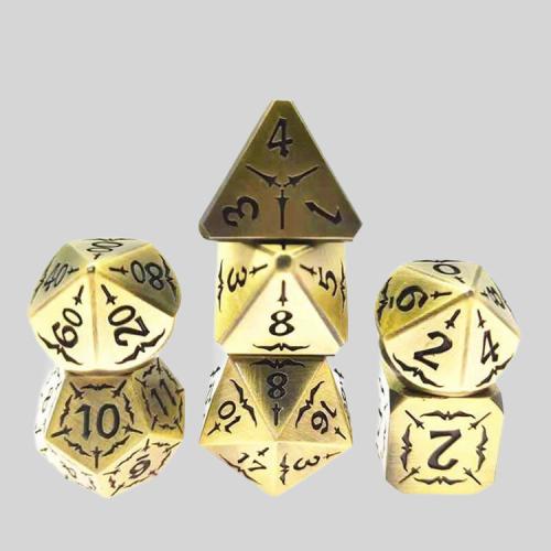 Customizable D&D Dice Set - 7pcs Metal Bulk, Personalized Logo