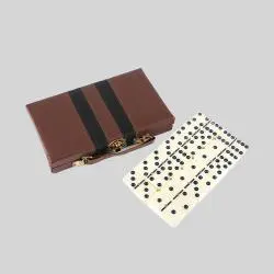 Domino Game Set – Leather Wood Case, Fashion Promotion Gift