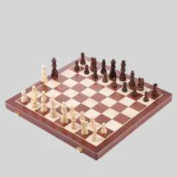 Wooden Chess Set - Portable Kids Educational Game