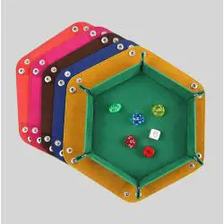 Hexagonal Dice Tray - PU Velvet TCG DND Storage Box