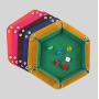 Hexagonal Dice Tray - PU Velvet TCG DND Storage Box