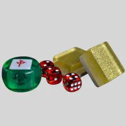 Exquisite Gold Silver Mahjong Set Tiles with Chinese Set
