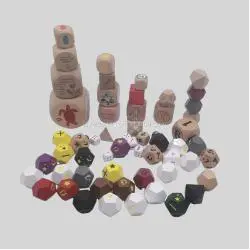 Custom DND Wooden Polyhedral Dice Set - Logo & Size Options