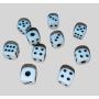 10mm White Black D6 Dice - Mini Polyhedral Game Dice