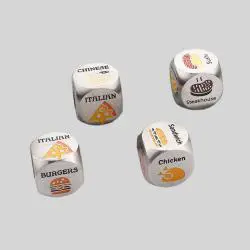 Custom Stainless Steel Dice Set - Colorful Food Pattern Cube D&D Dice
