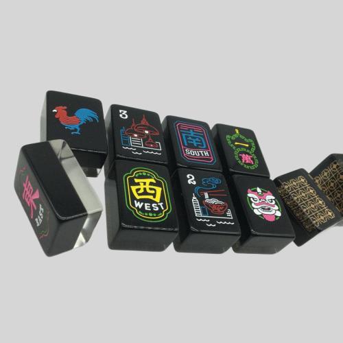 Custom Multi Color Logo Mahjong Set - Translucent Tiles