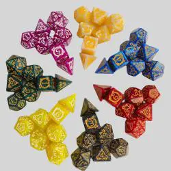 Acrylic Polyhedral Dice Set - 7 Pcs D&D Gaming