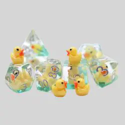 Custom DND Dice Set - 7pcs Resin Soft Edge Duck Dice