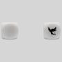 20mm Custom Acrylic Dice - 6 Sides, White, Rounded Corners