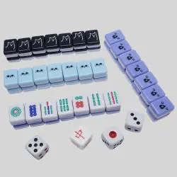 Mini ABS Mahjong Set, Custom Travel, PVC Box, 144 Tiles