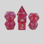 Red Polyhedral Dice Set - Custom Resin Gaming Dice (7Pcs)
