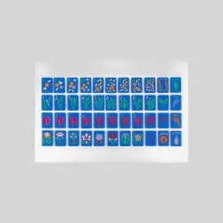 Hand Painted Mahjong Tile Set, Acrylic Art Nouveau Game Set