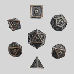 DND Metal Dice Set 7pcs Polyhedral Retro Gaming Dice