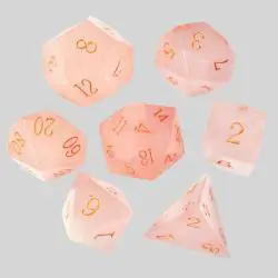 Custom Gemstone D&D Dice - Pink Crystal RPG Tabletop Dice