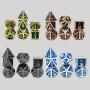 Custom Metal D&D Dice Set - Black Polyhedral Dice with Case