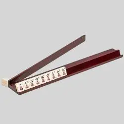 Wooden Mahjong Racks with Pushers - Set of 4