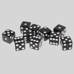 CRCC 12mm Acrylic D6 Dice - Square Edged RPG Board Games