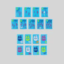 Electric Blue Mahjong Tiles Custom Design