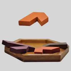 Hexagonal Wooden Puzzle Toys, Montessori Educational Games