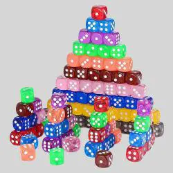 Transparent Acrylic D6 Dice Set - Multicolor Game Accessories