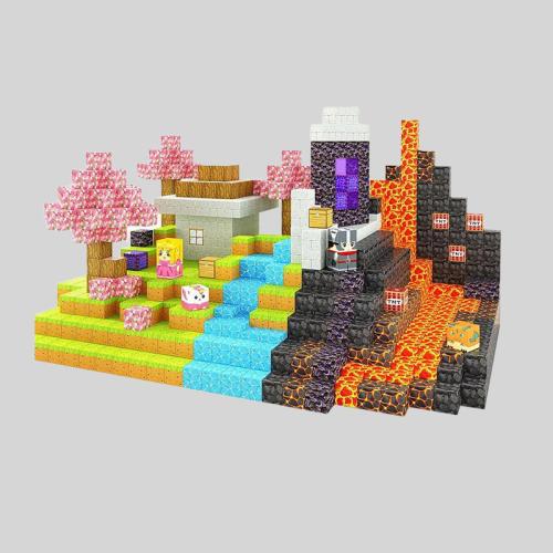 Magnetic Blocks Set - Mine World STEM Toys for Toddlers