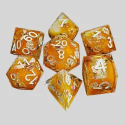 Handmade Resin D&D Dice Set - Flower & Bee Garden Dice