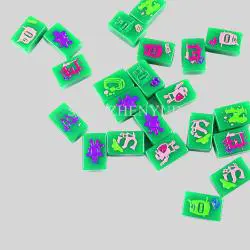 Custom Light Blue Singaporean Mahjong Tiles Set