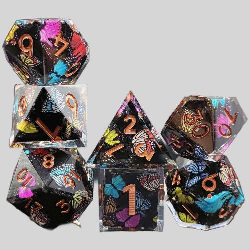 Colorful Resin DND Dice Set - Free Story RPG Table Games