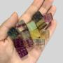 Rainbow Fluorite Crystal Cube Dice - Healing Energy