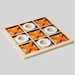Wooden Tic Tac Toe Game - Acacia Wood Board Game for Family & Kids