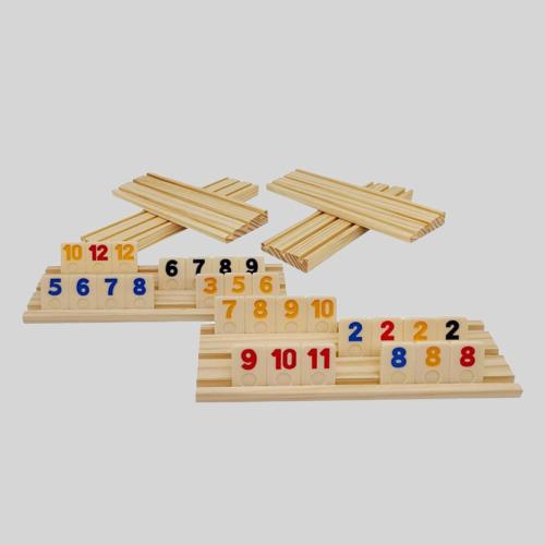 Custom Wooden Mahjong Rummy Game - Parent-Child Interactive Board Game
