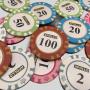 Apollo Deluxe Poker Chips - 100 Pcs Custom Printed Clay Casino Chips