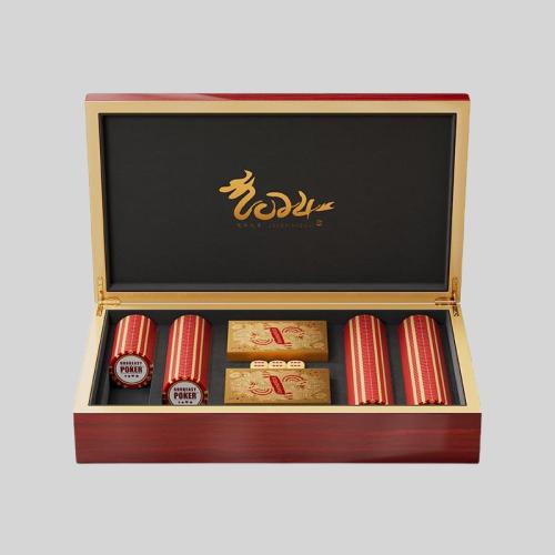 Luxury Wood Poker Chip Gift Box - TANCY New Year Gift Storage Box