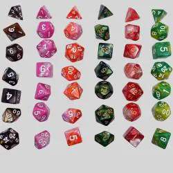 7 Dice Set DND RPG with Bag - D4 D6 D8 D10 D12 D20