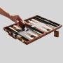 Luxury PU Leather Chess Checkers Game Set - Backgammon Board