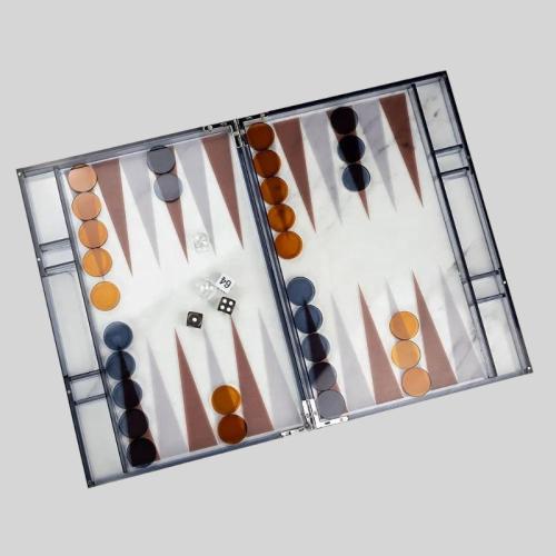 Luxury Folding Acrylic Backgammon Set - Travel Game