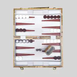 Luxury PU Leather Chess Checkers Game Set - Backgammon Board